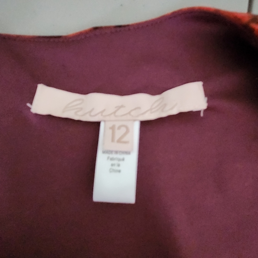 Anthropologie Hutch Poppy Puffed Sleeve Red Mini Dress, Sz 12 - Picture 7 of 9